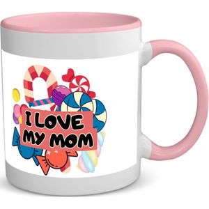 Akyol - mama cadeau mok - koffiemok - theemok - Mama - cadeautje - roze - verjaardag - moederdag - mama cadeau - mama mok - mama cadeautjes - moederdag cadeau - mama cadeautjes verjaardag - liefste mama - leuk kado om te geven - 350 ML inhoud
