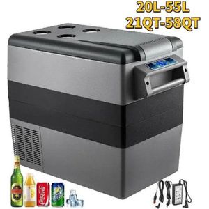 Auto Koelbox - Koelbox 12V - Koelbox Elektrisch - Autokoelkast - Auto Koelbox 12V - 20 Liter - Tot 48 Blikjes - Met App en Cup Holders