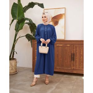 Tuniek aerobin met touwriem lang hijab | Blauw