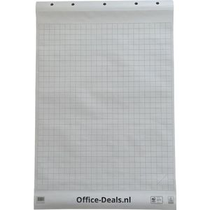 Office-Deals Flipoverpapier - Blanco en geruit - 50 vellen - Ongevouwen