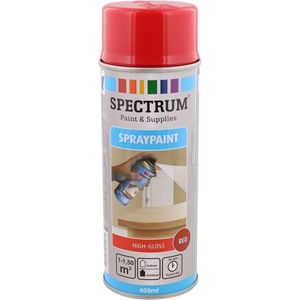 Spuitverf | Spuitlak | Spuitbus | Rood Hoogglans| Sneldrogend | Binnen & Buiten | 400ml | Spray paint | Red | Spuit Verf