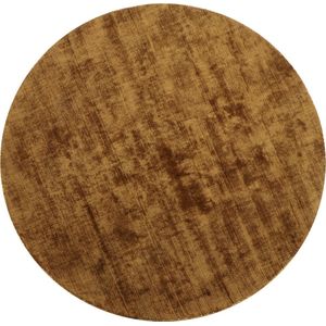 J-Line tapijt Rond Handgemaakt - viscose - bruin