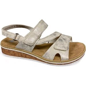 Rieker V3666-60 Aleria Beige Gold ( weite E)-sandaal rieker-sandalen rieker MT 39