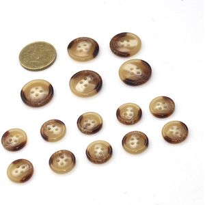 15 Stuks Herenkostuumknopen, Materiaal Polyester, 10 * 15 mm + 5 * 20 mm, Naturel 006