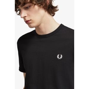 Fred Perry Ringer T-shirt Polo's & T-shirts Heren - Polo shirt - Zwart - Maat XS