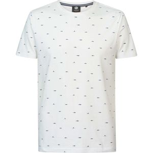 Petrol Industries - Heren Mini Fish T-Shirt - Wit - Maat XXL