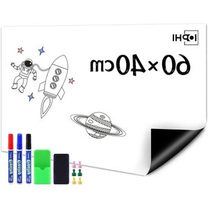 Magnetische witteboardfolie 60 x 40 cm - Zelfklevend en sterk afwisbaar - Inclusief markers en magneten