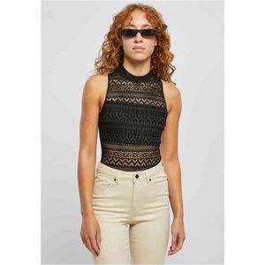 Urban Classics - Crochet Jersey Turtleneck Bodysuit - 3XL - Zwart