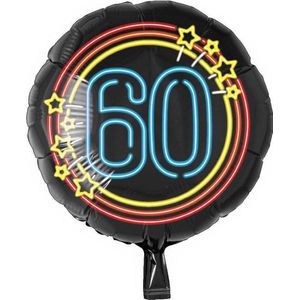 Folieballon - Neon - 60 jaar - 46cm - Zonder vulling