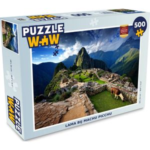 Puzzel Lama - Machu Picchu - Gras - Legpuzzel - Puzzel 500 stukjes