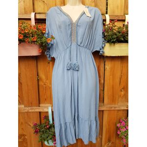 Dames jurk Ibizza style blauw One size 38/44