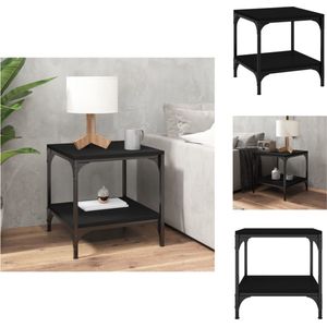 vidaXL Industriële salontafel - 50 x 50 x 40 cm - zwart - bewerkt hout en staal - Tafel