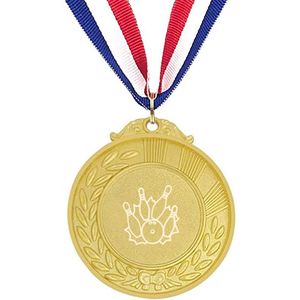 Akyol - bowlen medaille goudkleuring - Bowlen - sporters - inclusief kaart - sport cadeau - sporten - leuk kado voor je sporter om te geven