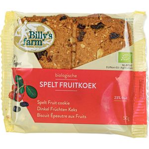 Billy's Farm Biologische Spelt fruit koeken (DOOS 40x50 gram grootverpakking) NL-BIO-01