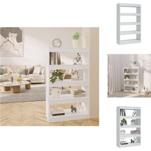 vidaXL Boekenkast - Boekenkasten - Opbergkast - Kast - Boekenkast/kamerscherm 80x30x135 cm bewerkt hout hoogglans wit