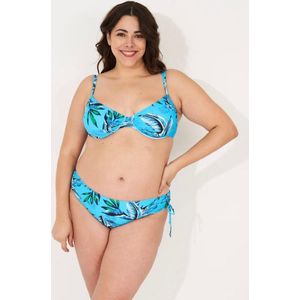 Bikini Set 2 delig- Nieuw collectie Grote maten beugel bikini set (Niet Voorgevormd) Lingerie&Badmode- Badpak Strandkleding VM360- Blauw tropisch blad- Maat 52