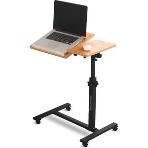 Xergonomic® Laptoptafel - Laptopstandaard - Laptoptafel op wielen - Hout