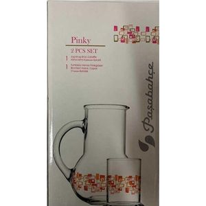 Pasabahce Pinky - Schenkkan Met Waterglas -  2 Delig - 1000 ml