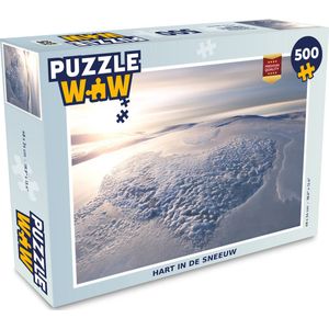 Puzzel Hartje - Sneeuw - Winter - Horizon - Legpuzzel - Puzzel 500 stukjes