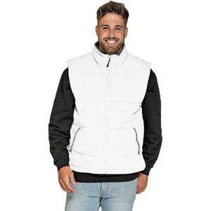 Lemon & Soda Outdoor bodywarmer voor heren - wit - winddicht - mouwloos - sport en vrije tijd vest L