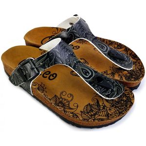 GOBY - Patroon - Slippers - Sandalen -Hoge kwaliteit - Handmade - Maat 37