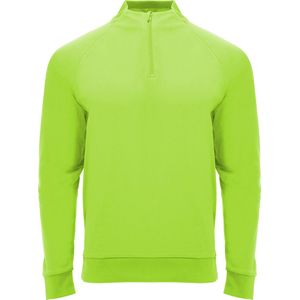 Fluor Groen sportshirt met raglanmouwen en halve rits manchetten van ribboord model Epiro maat XXL