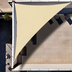 Schaduwzeilen Tuin Schaduw Zeil Waterdicht Zonnescherm Zeil Zonnescherm voor Patio met Luifelbevestiging, 95% UV Blok - Driehoek, 3 x 4 x 5m, Lichtgeel