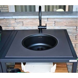 Big Green Egg Dekton Insert Zwart met kraan en wasbak