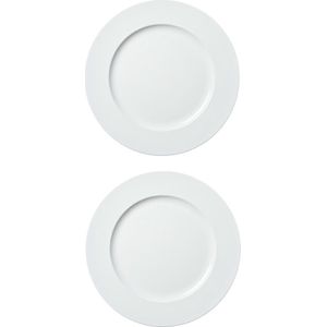 2x stuks diner borden/onderborden wit 33 cm