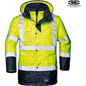 SIR SAFETY MOTORWAY SPLIT Hi Vis Reflecterend 3-in-1 Werkjas HEREN Veiligheidsjas Geel Blauw - Waterdicht - Gevoerd - Afneembare Mouwen