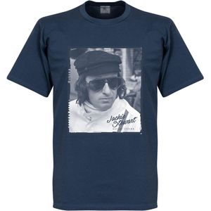 Jackie Stewart Portrait T-Shirt - Navy Blauw - L