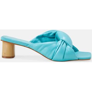 Mangará Dames schoenen Caroba Geitenleer - Smalle breedte - 4,5cm blokhak - Turquoise - Maat 40