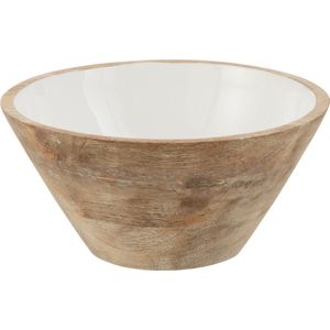 J-Line kom Mango - hout - wit - medium