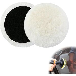 2 stuks Polijstopzetstukken 125 mm compatibel met Bosch excentrische schuurmachine - Lamswol Polijstpads, Polijstsponzen, Polijstkappen voor Auto