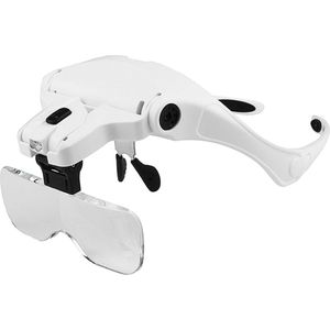 Vergrootglas Met LED-Licht en Hoofdband - 5 Lenzen 10x-15x-20x-25x-35x - Voor Close-up Werk, Horloge, Kruissteek, Sieraden, Leeshulp .