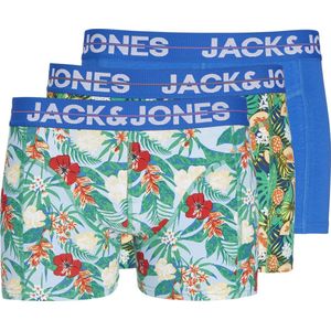 JACK & JONES Jacpineapple trunks (3-pack) - heren boxers normale lengte - blauw - roze en wit - Maat: S
