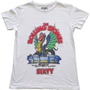 The Rolling Stones - Sixty Stadium Dragon Dames T-shirt - 3XL - Wit