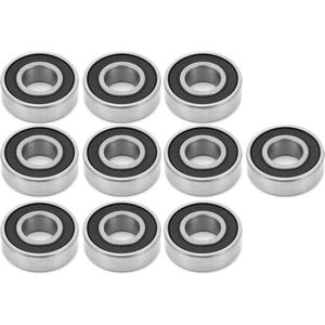 10 Stuks Zwart Diepgroefkogellager 6202-Rs 6202 2Rs Staal 15mm Breedte .