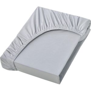 Microvezel boxspring bed- en waterbed hoeslaken 200 x 220 cm - 40 cm basishoogte - 200 x 220 cm hoeslaken - 100% polyester, zilver/lichtgrijs