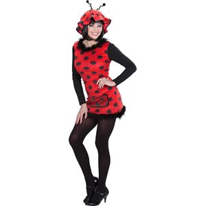 Widmann - Lieveheersbeest Kostuum - Snoezig Lieveheersbeestje Pluche - Vrouw - Rood - Medium - Carnavalskleding - Verkleedkleding