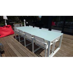 Tuinset San remo (6 witte stoelen)