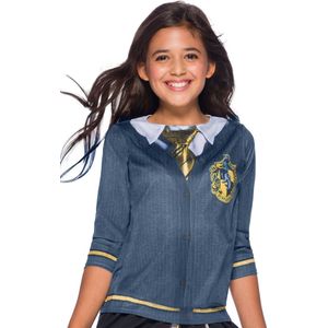 Rubies - Harry Potter Kostuum - Hufflepuff Kostuum Top Meisje - Blauw, Geel - Maat 104 - Carnavalskleding - Verkleedkleding