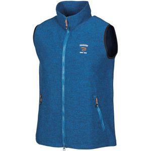 Ivanhoe mouwloos vest Elton Full Zip Electric Blue voor heren van wol - Blauw