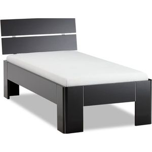 B Bright Fresh 450 Bed met Hoofdbord 90x210cm - Bedframe Zwart - Eenpersoonsbedden - Instaphoogte: 45cm