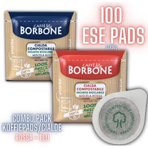 Caffè Borbone Combo pack ESE Koffiepads - Blu + Rossa (100 pads) - Italiaanse espresso - Proefpakket