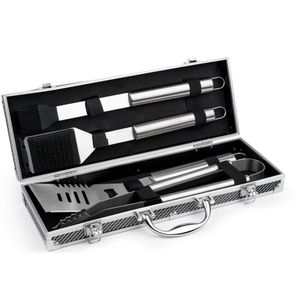 Leopold Vienna - Barbecuegereedschap 4-delige set in grillkoffer - bbq accessoires
