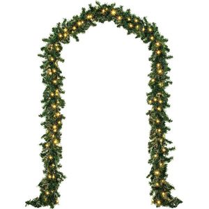 Casaria Kerstguirlande - 10m 200 LED´s-Dennennaalden Groen – Warm wit