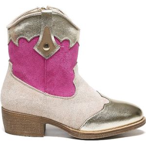 SmileFavorites® Meisjes Cowboylaarzen met Hak - Beige - Suedine - Maat 32