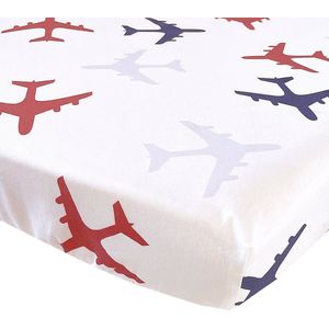 BINK Bedding Hoeslaken Planes Blauw Ledikant 60 x 120 cm