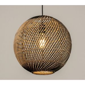 Lumidora Hanglamp 15550 - MAZE - E27 - Zwart - Naturel - Riet - ⌀ 40 cm